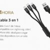 Cable 3 en 1 de 1.2m usb-A a micro/USB-C/ IP 2.1A